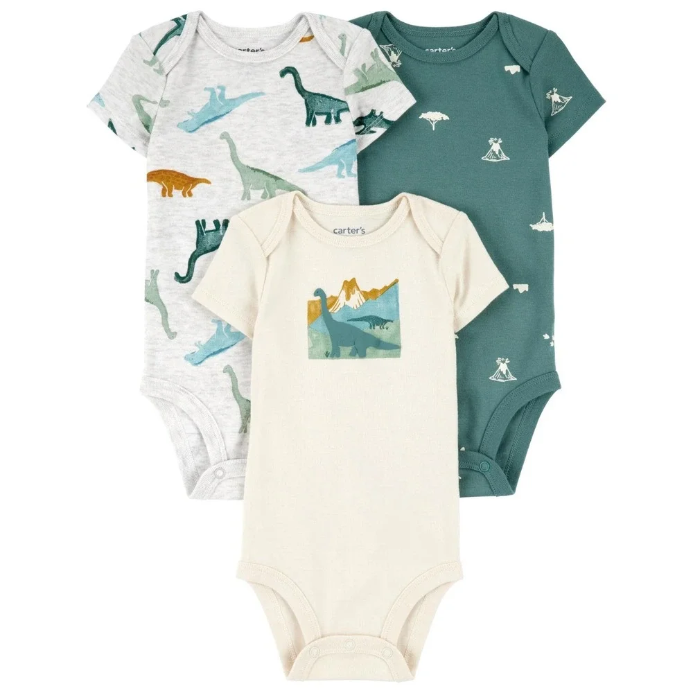 Carters Child Of Mine Baby Boy Dinosaur 5 Pieces - 3 Bodysuits & 2 Pants Preemie